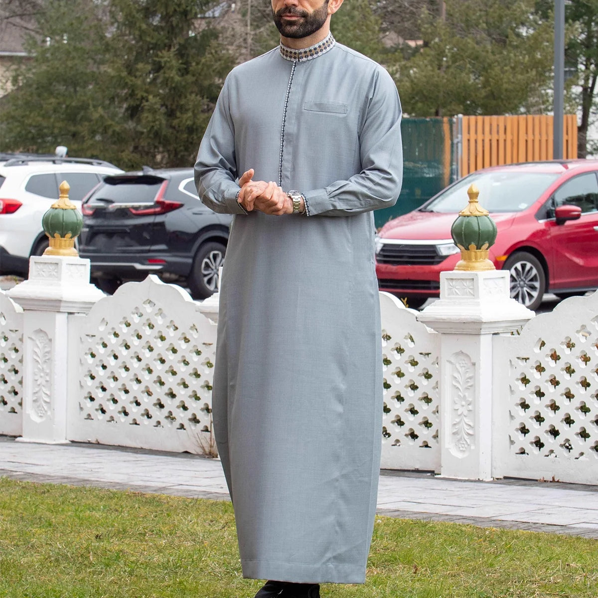 Islamic Muslim men's long sleeved Jubba